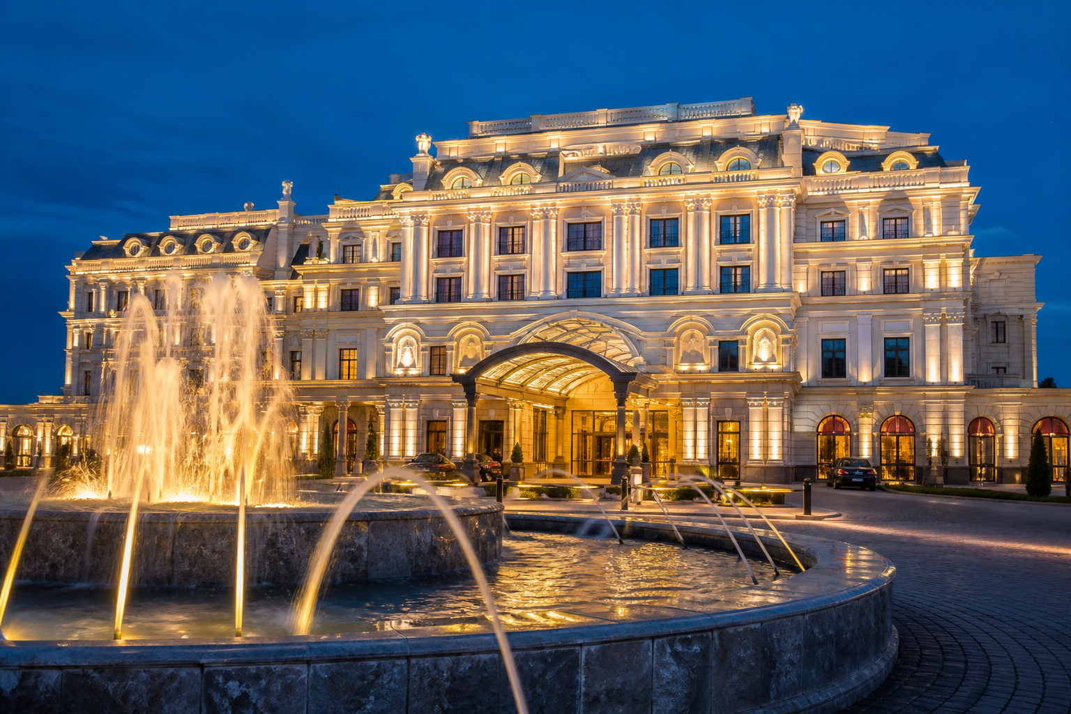 SecretMoonPL Poznan plaza casino hotel in the evening